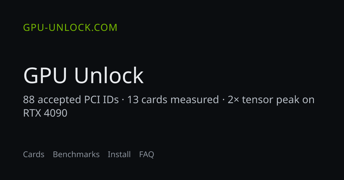 GeForce RTX 4060 Ti 16GB (10de:2803) — GPU Unlock support · GPU Unlock